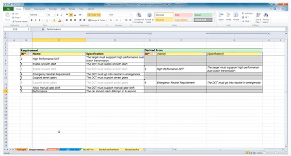 Easy-to-Use Excel-Based UI for Systems Engineering